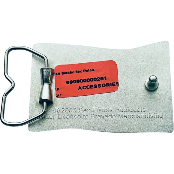 🆕 SEX PISTOLS BELT BUCKLE ~ GOD SAVE THE QUEEN ~ EMBOSSED METAL + ENAMEL - Picture 4 of 4